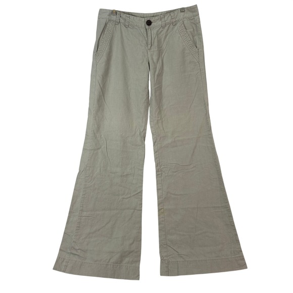 Rubbish Pants - Y2K Rubbish Wide Leg Linen Blend Pants Khaki Juniors 11 Coastal Boho Natural